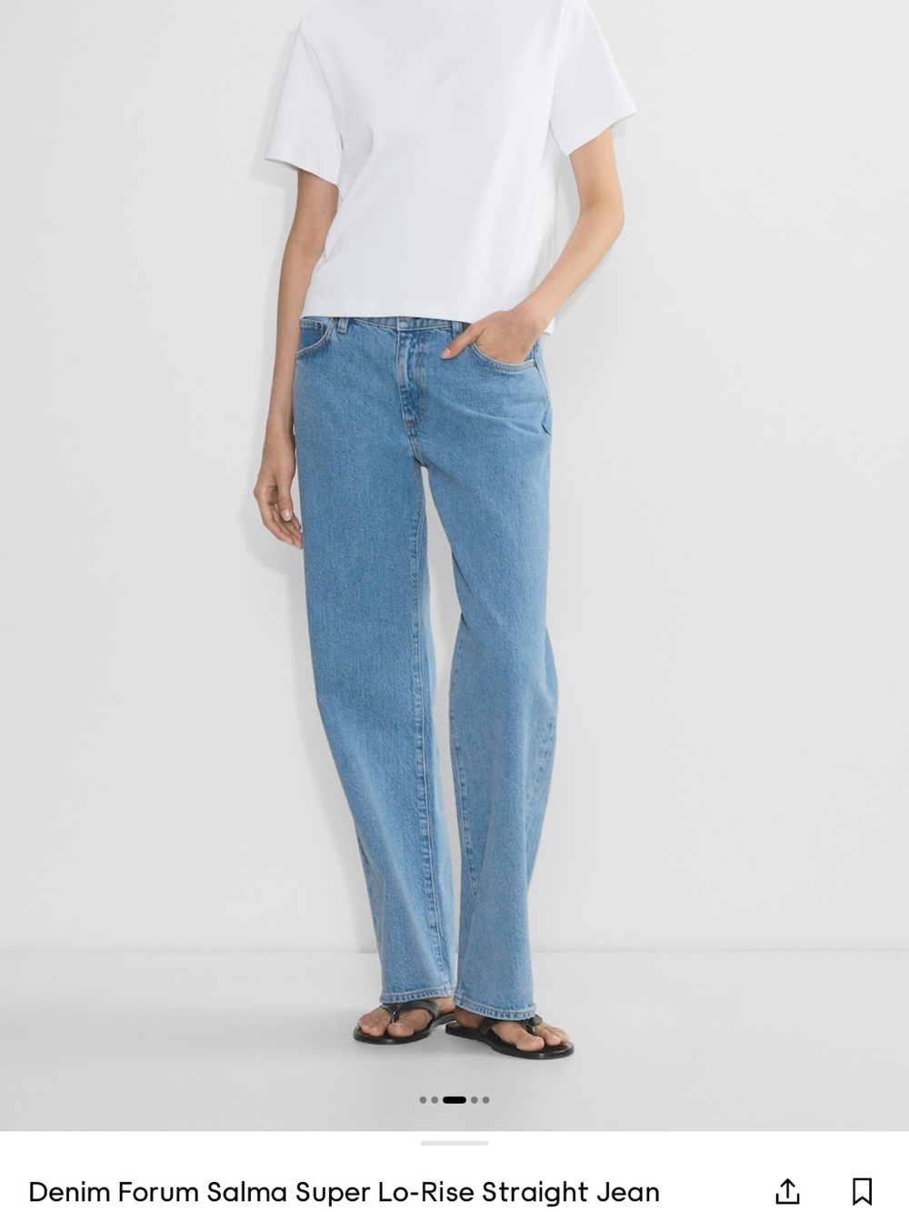 Aritzia Denim Forum Salma Super Lo-Rise Straight-Leg Jeans in Light Blue